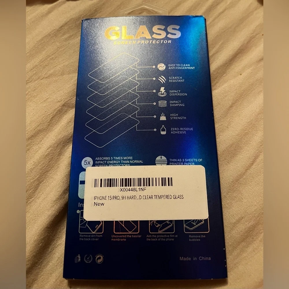 Tempered Glass Screen Protector - 9H Hardness NWT iPhone 15 pro